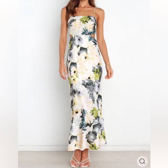 Petal & Pup Dresses & Skirts - Petal & Pup Strapless Floral Dress - White and Green